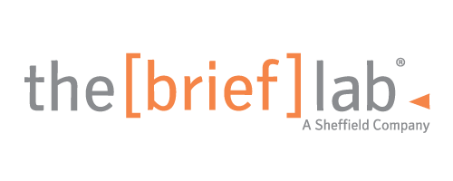 Logo of The Brief Lab, featuring the words 'the brief lab' in lowercase with a square bracket around 'brief' and a dot above the 'i', followed by a hyphen and 'A Sheffield Company'.