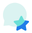 Star on a speech bubble.